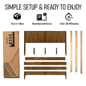 Solid Wood Platform Bed Frame with Headboard