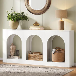 70.9" Console Table with 3 Arched Shelves