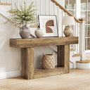 63-Inch 2-Tier Console Table | Farmhouse Sofa & Entryway Table