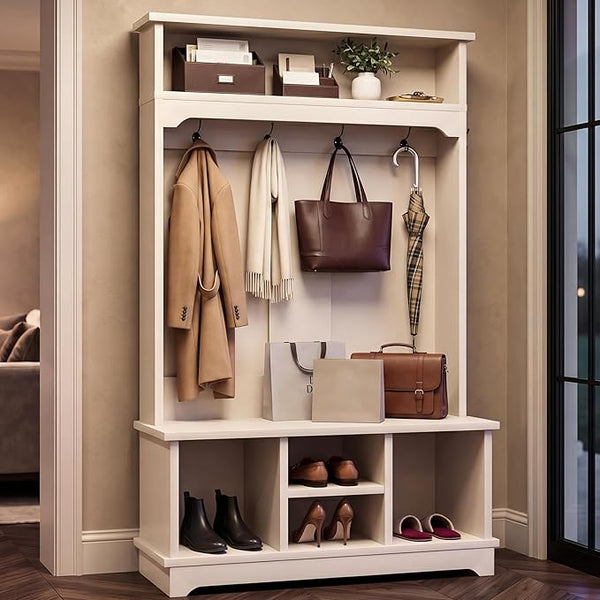 Hall Tree with Bench and Shoe Storage