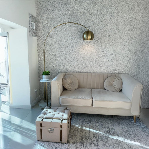Arc Floor Lamp with Marble Base and Globe Shade