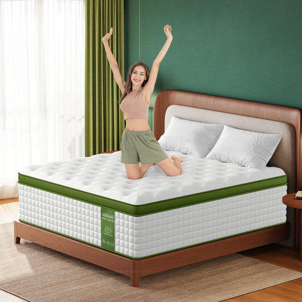 Queen Mattress – 12 Inch Cooling Gel Hybrid, Medium Firm, Pocket Spring