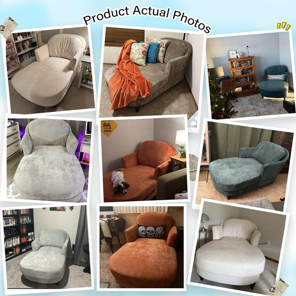 Indoor Chaise Lounge Chair — Upholstered Single Sofa for Bedroom & Living Room