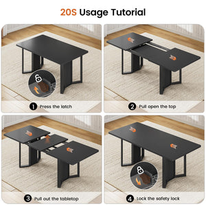 Extendable Dining Table Set with Cushioned Chairs | Seats 4–6