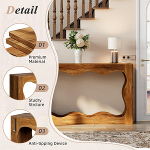 Farmhouse Console Table with LED Light