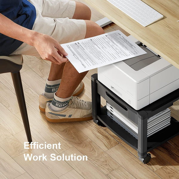 Printer Stand with Cable Management & Storage Drawer