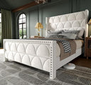 Velvet Wingback Platform Bed Frame with 56" Headboard