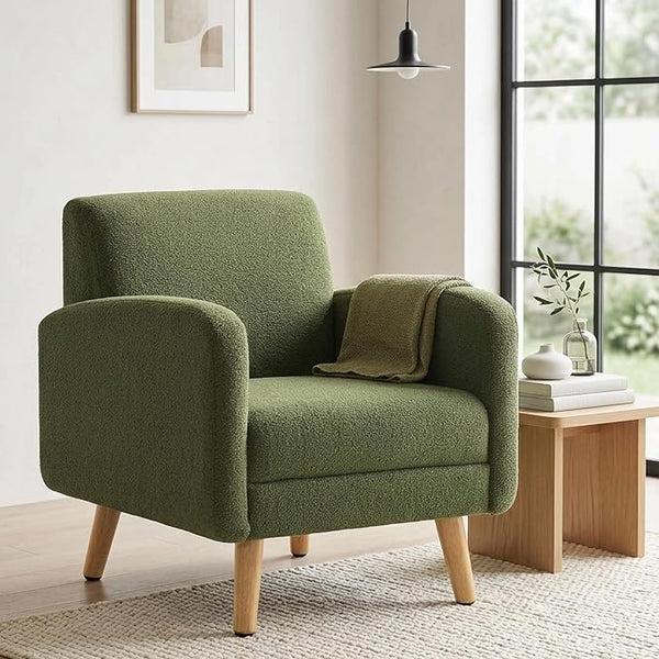Mid-Century Modern Boucle Accent Chair