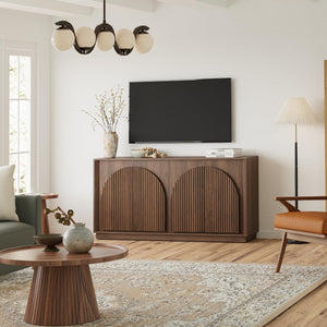 Fluted Sideboard Buffet Cabinet with Storage, 65"