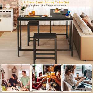 L-Shaped Bar Table and Chairs Set with Power Outlets