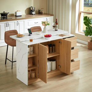 Kitchen Island with Storage Cabinet and Drawers, 54 Inch