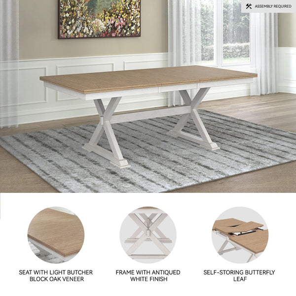 Butterfly Extension Dining Table with Self-Storing Leaf