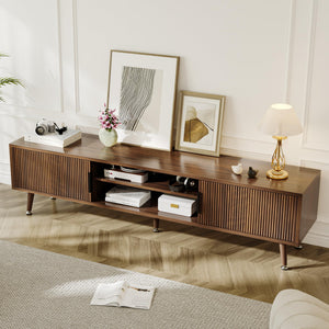 62-Inch TV Stand with Storage – Mid-Century Modern Media Console