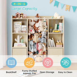 Kids Toy Storage Organizer — 6-Cube Shelf with Drawers & Stuffed Animal Zoo