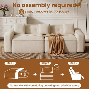 100" Cloud Boneless Loveseat Sofa – Chenille, 2-Seater