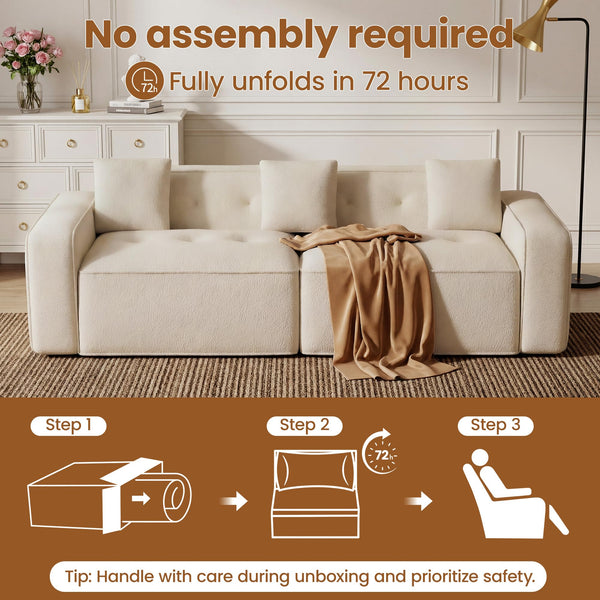 100" Cloud Boneless Loveseat Sofa