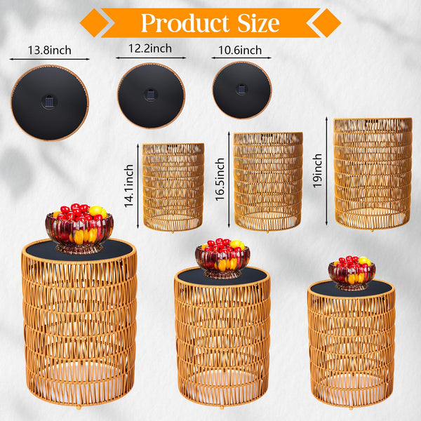 Bohemian Solar Outdoor Side Tables Set of 3