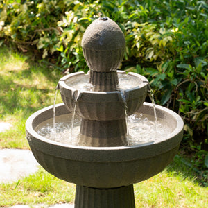 Outdoor LED Water Fountain with Cascading Waterfall