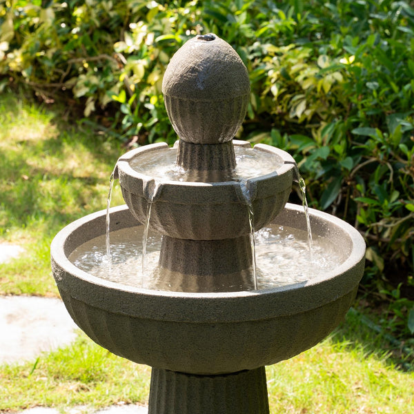 Outdoor LED Water Fountain with Cascading Waterfall