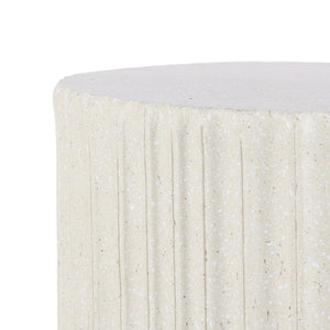 Round Tambour Accent Table – Terrazzo Finish