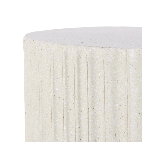 Round Tambour Accent Table – Terrazzo Finish