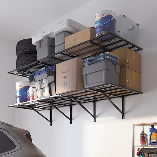 Heavy Duty Garage Wall Shelving with Hooks