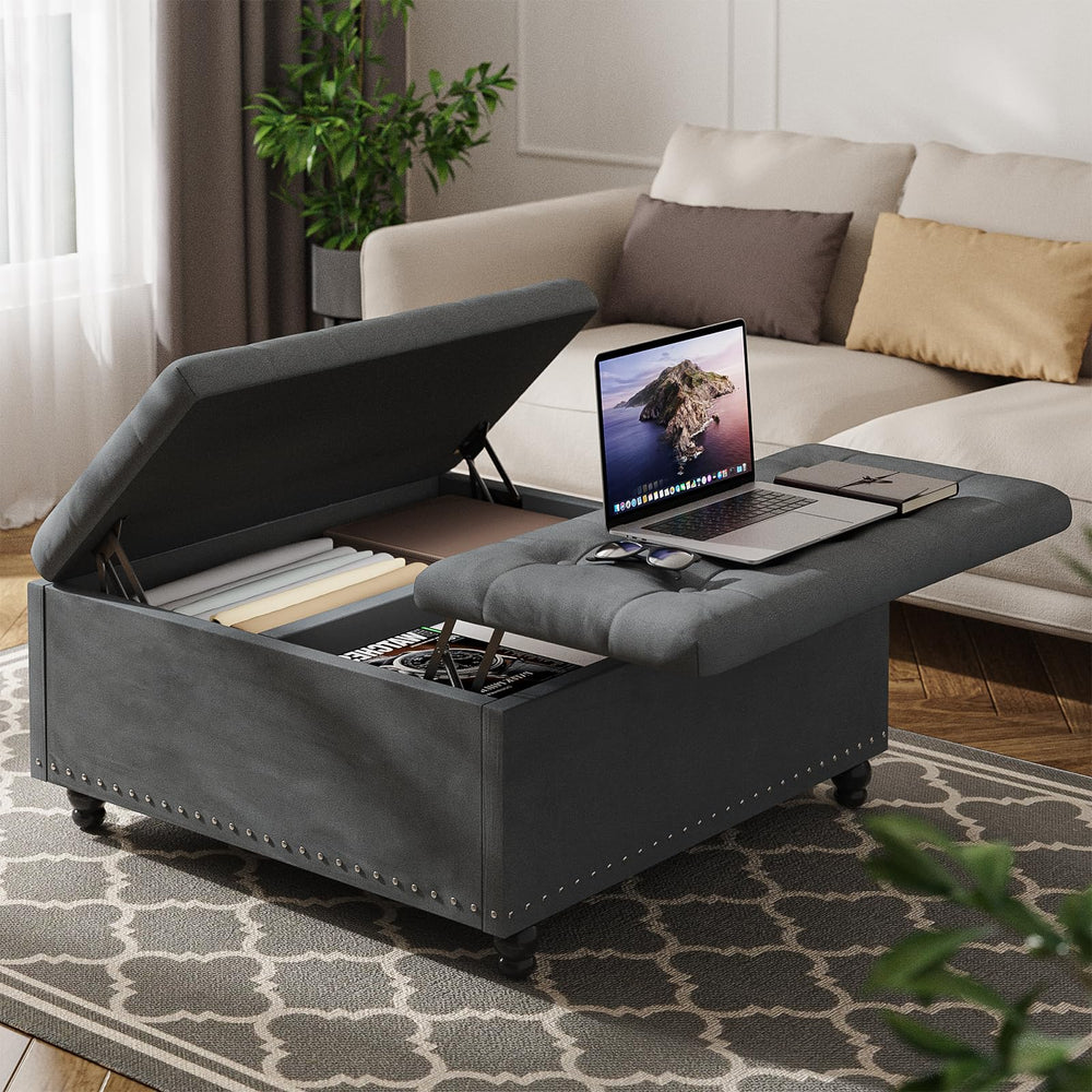 Large Square Storage Ottoman with Lift Top