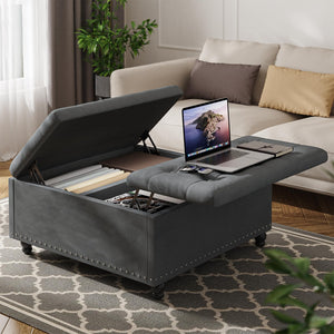 Large Square Storage Ottoman with Lift Top