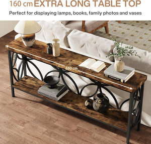 70.9" Industrial Console Table with Storage Shelves