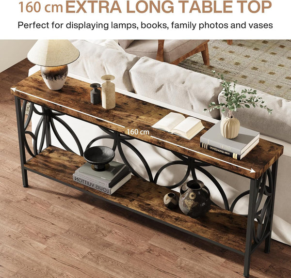 70.9" Industrial Console Table with Storage Shelves
