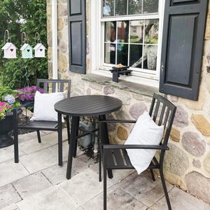 Round Metal Patio Bistro Table – 28 Inch Outdoor Side Table