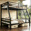 Metal Bunk Bed Twin over Full with Full-Length Guardrail