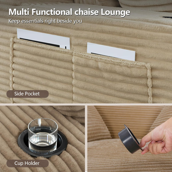 67" Indoor Chaise Lounge Chair