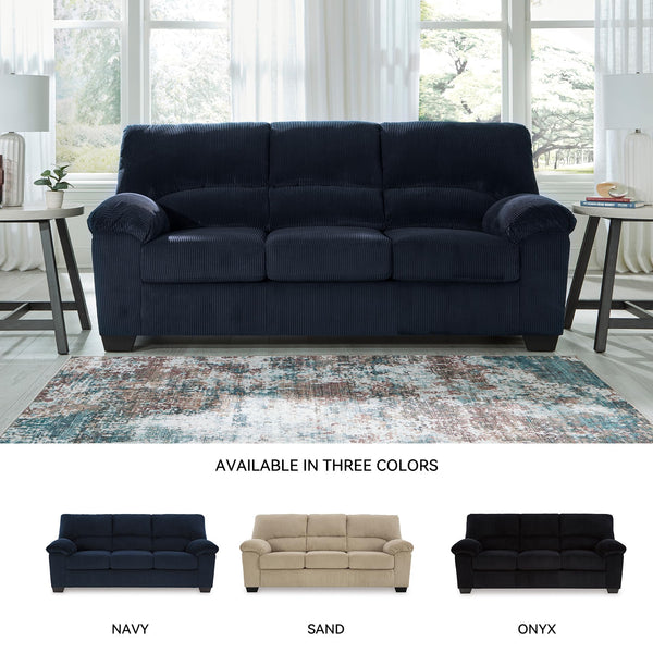 Contemporary Corduroy Sofa – 3-Seat Living Room Couch