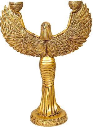 Brass Egyptian Isis Statue with Candle Holder
