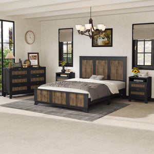 Queen Bedroom Set – Platform Bed, Dresser & 2 Nightstands