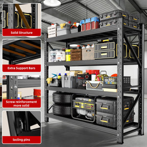 Heavy Duty 4-Tier Adjustable Metal Garage Shelving Unit