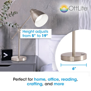LED Desk Lamp with USB Charging Port & Adjustable Brightness