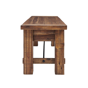60-Inch Solid Wood Entryway & Dining Bench – Rustic Industrial Style