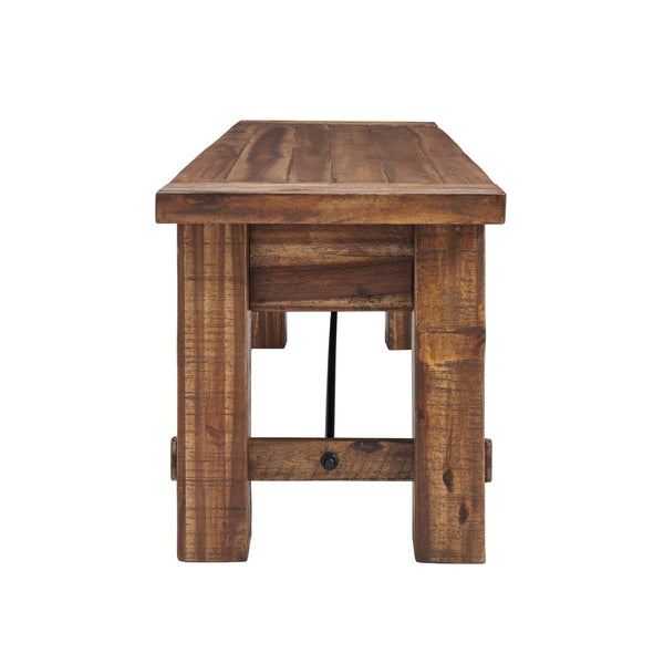 60-Inch Solid Wood Entryway & Dining Bench – Rustic Industrial Style