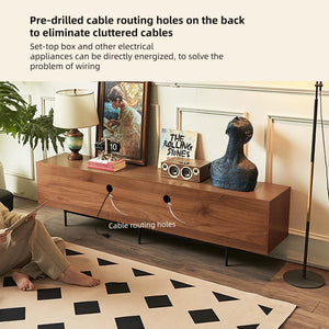 Mid-Century Modern TV Stand with 4 Storage Cabinets
