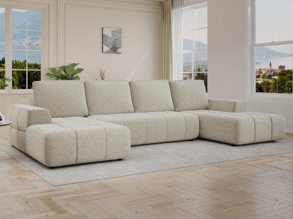 L-Shaped Sectional Sleeper Sofa with Storage & Pull-Out Bed