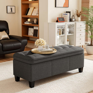47-Inch Storage Ottoman Bench with Legs