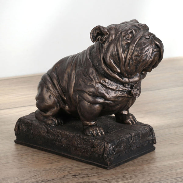 British Bulldog Bookends – Hand Painted Bronze Resin