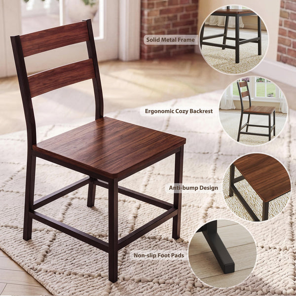 Extendable Dining Table Set with Curved Backrest Chairs