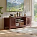 54" Farmhouse TV Stand with Storage Cabinets & Fluted Doors