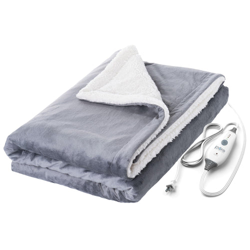 2-in-1 Heated Weighted Blanket with Sherpa & Micromink — 13 lbs, 50" x 60"