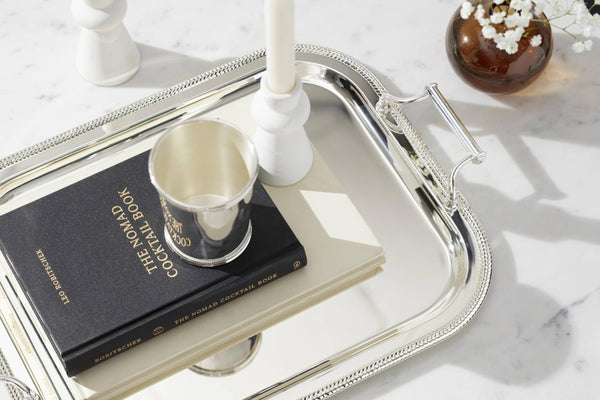 Rectangle Silverplate Tray with Handles