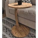 C Shaped End Table with Wheels - Round Rolling Side Table