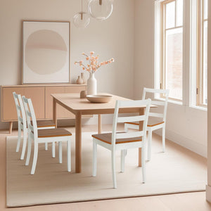 5-Piece Solid Wood Dining Table Set for 4